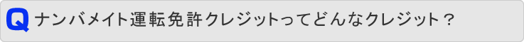 ナンバメイト運転免許クレジットってどんなクレジット?